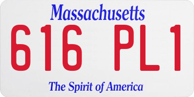 MA license plate 616PL1