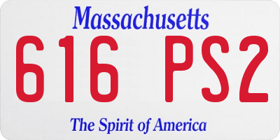 MA license plate 616PS2