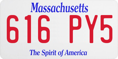 MA license plate 616PY5