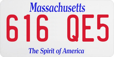 MA license plate 616QE5