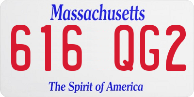 MA license plate 616QG2