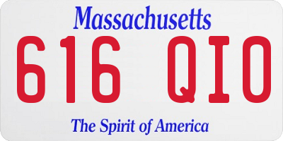 MA license plate 616QI0
