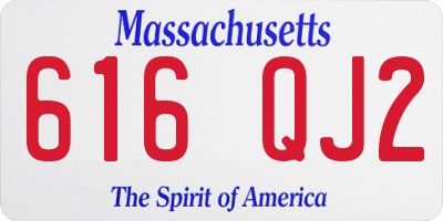 MA license plate 616QJ2