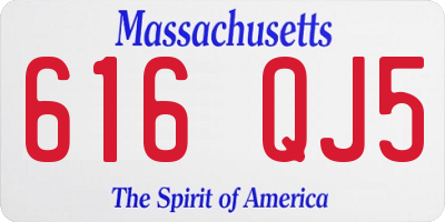 MA license plate 616QJ5