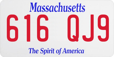 MA license plate 616QJ9