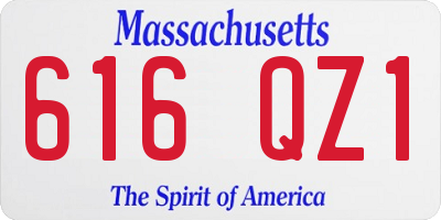 MA license plate 616QZ1