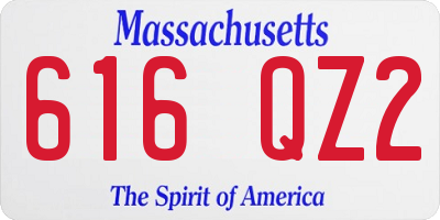 MA license plate 616QZ2