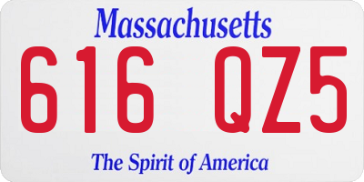 MA license plate 616QZ5