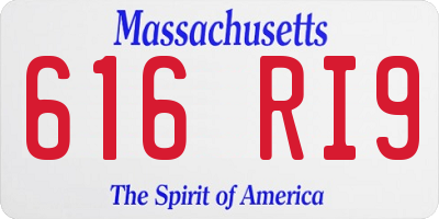MA license plate 616RI9