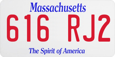 MA license plate 616RJ2