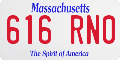 MA license plate 616RN0