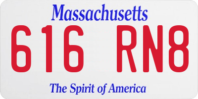 MA license plate 616RN8