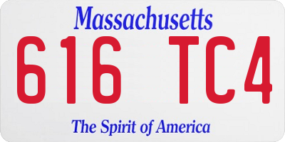 MA license plate 616TC4