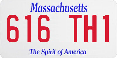 MA license plate 616TH1