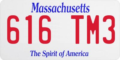 MA license plate 616TM3