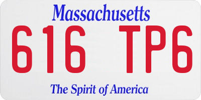MA license plate 616TP6