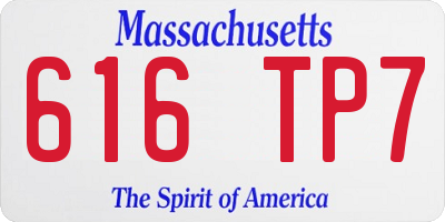 MA license plate 616TP7