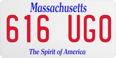 MA license plate 616UG0