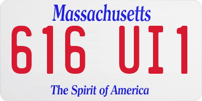 MA license plate 616UI1