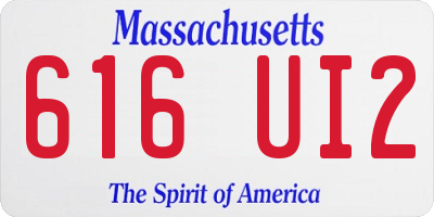 MA license plate 616UI2