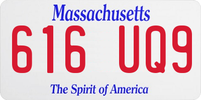 MA license plate 616UQ9