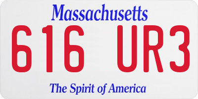 MA license plate 616UR3