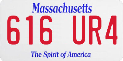 MA license plate 616UR4