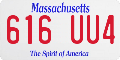 MA license plate 616UU4