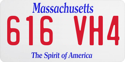 MA license plate 616VH4