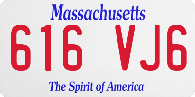 MA license plate 616VJ6