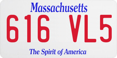 MA license plate 616VL5