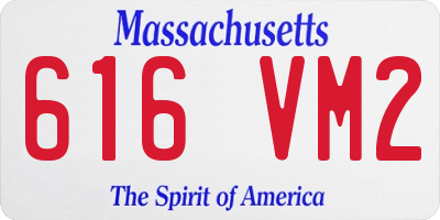 MA license plate 616VM2