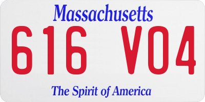 MA license plate 616VO4