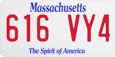 MA license plate 616VY4