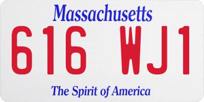 MA license plate 616WJ1