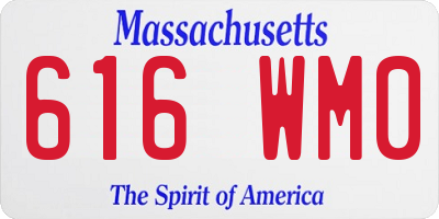 MA license plate 616WM0