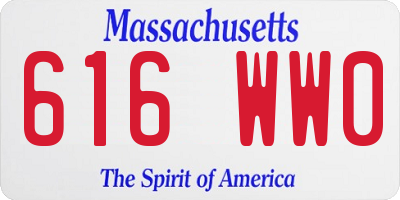 MA license plate 616WW0