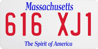 MA license plate 616XJ1