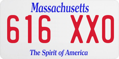 MA license plate 616XX0