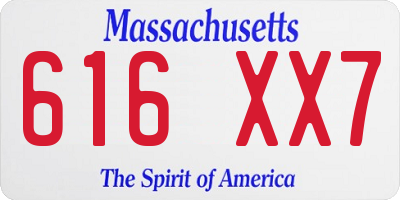 MA license plate 616XX7