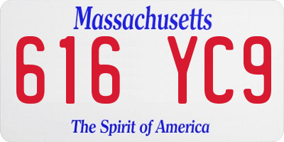 MA license plate 616YC9