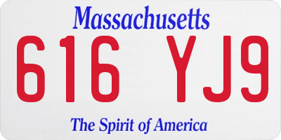 MA license plate 616YJ9