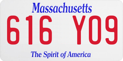 MA license plate 616YO9