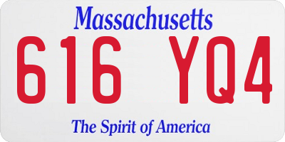 MA license plate 616YQ4