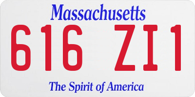 MA license plate 616ZI1