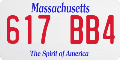 MA license plate 617BB4