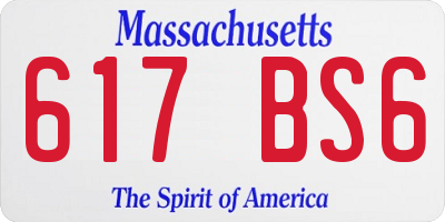 MA license plate 617BS6