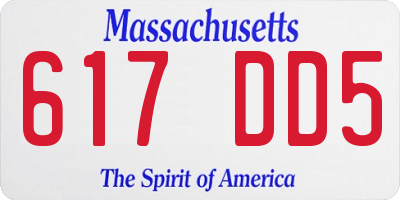 MA license plate 617DD5