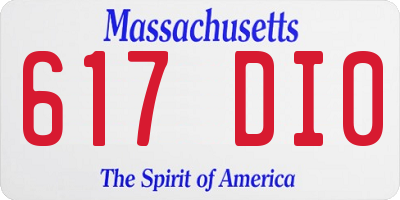 MA license plate 617DI0