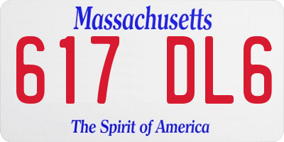 MA license plate 617DL6